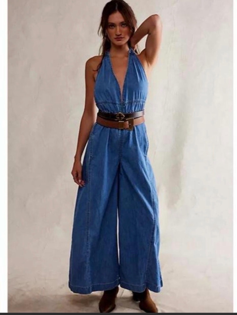 Free People - We the Free sunrays one piece denim jumpsuit